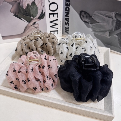 Kẹp nơ voan phồng nơ 8cm