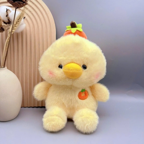 Vịt vàng lông kim thêu trái cam 25cm