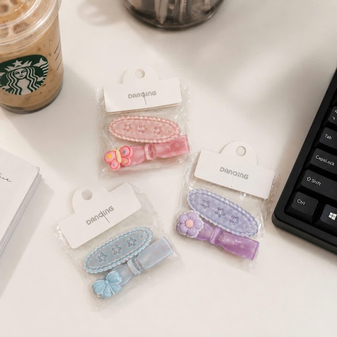Set 2 kẹp mái nơ gắn charm 090HN