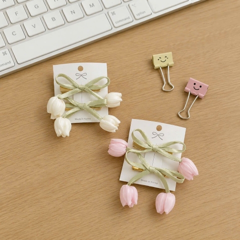 Set kẹp mỏ vịt nơ tulip