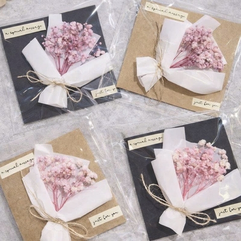 Thiệp hoa khô vuông vintage MHL