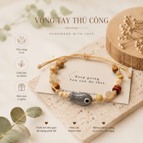 Vòng tay cá nhiều hạt handmade M