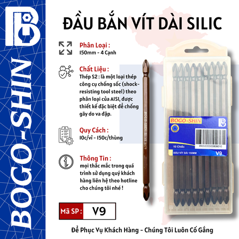 Đầu Bắn Vít Dài Silic BOGO-SHIN 150mm