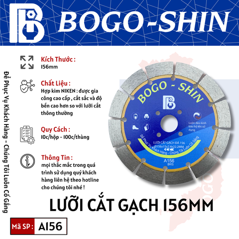 Lưỡi Cắt Gạch Răng 156mm Bogo-Shin