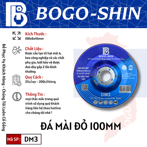 Đá Mài Đỏ 100x6x16mm Bogo-Shin
