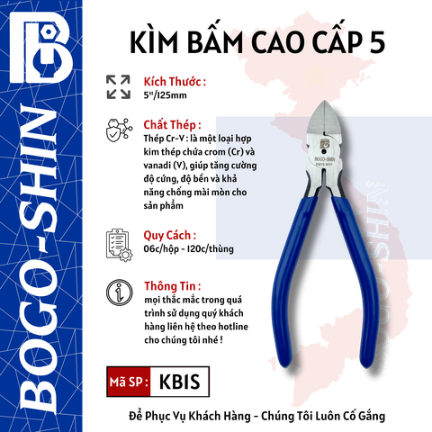 Kìm Bấm Cao Cấp 5"/125mm và 6"/150mm Bogo-Shin
