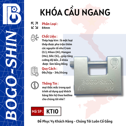 Khóa Cầu Ngang 84mm Bogo-Shin