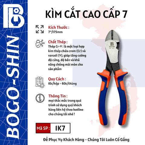 Kìm Cắt Cao Cấp 7"/175mm BOGO-SHIN