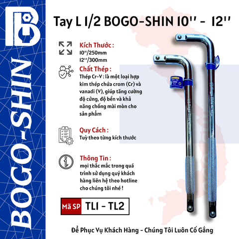 Tay  L 1/2 BOGO-SHIN10x250mm,12x300mm