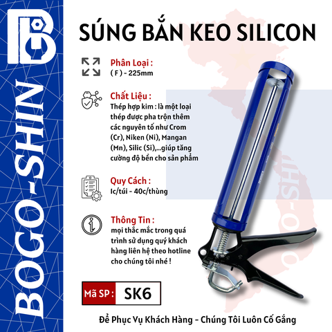 Súng Bắn Keo Silicon ( F ) 225mm Bogo-Shin