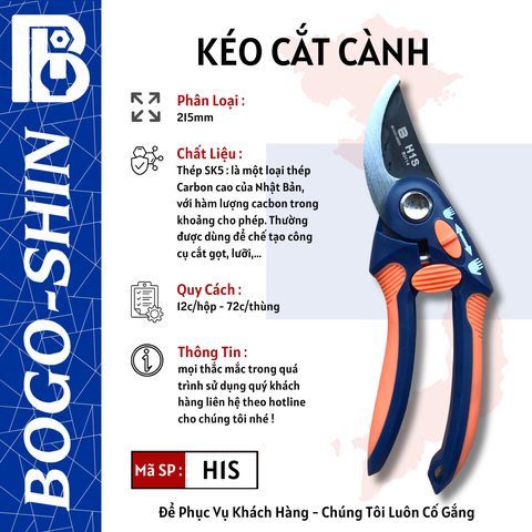 Kéo Cắt Cành 215mm BOGO-SHIN