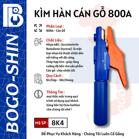 Kìm Hàn Cán Gỗ 800A Bogo-Shin