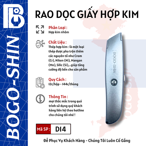 Dao Rọc Giấy Hợp Kim Nhôm Bogo-Shin