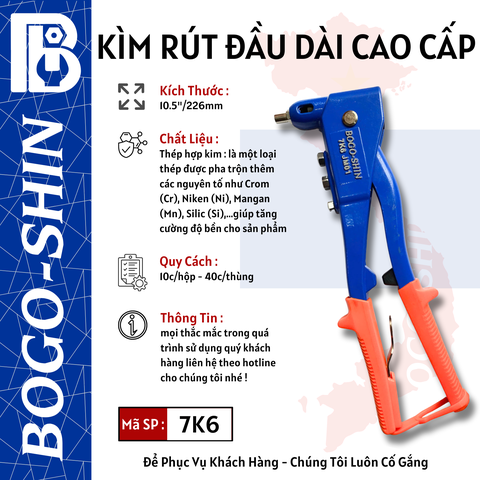 Kìm Rút Đầu Dài Cao Cấp 10.5"/262mm Bogo-Shin
