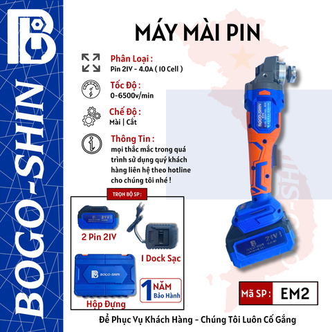 Máy Mài Pin 21V 6500v/min Bogo-Shin