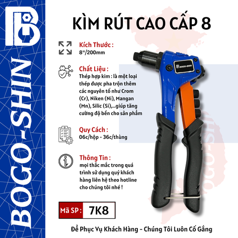 Kìm Rút Tiêu Chuẩn, Tốt, Cao Cấp 9.5"/240mm, 10.5"/262mm, 8"/200mm Bogo-Shin
