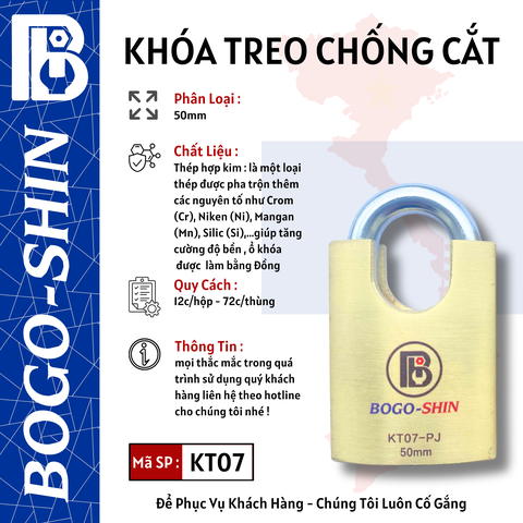 Khóa Treo Chống Cắt 40mm &  50mm & 60mm Bogo-Shin