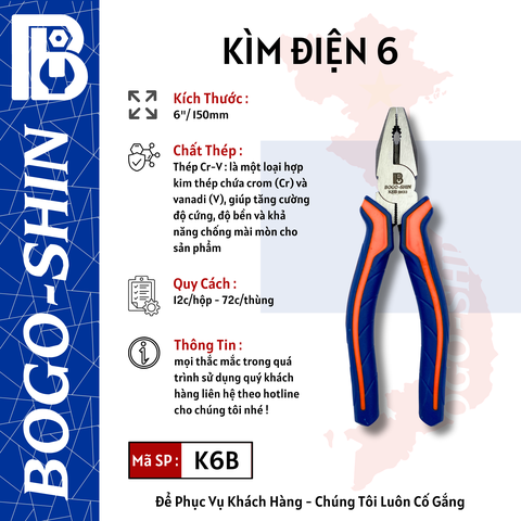 Kìm Điện 6"/150mm & 8"/200mm Bogo-Shin