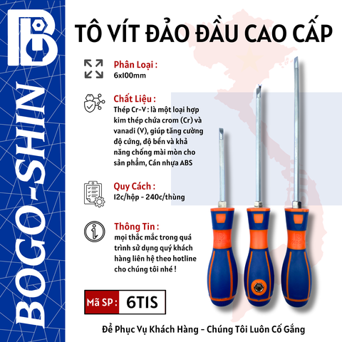 Tô VíT Đảo Đầu Cao Cấp 6x100mm, 6x150mm, 6x200mm Bogo-Shin