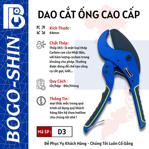 Dao Cắt Ống Cao Cấp Bogo-Shin 64mm