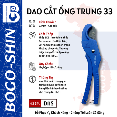 Dao Cắt Ống Trung Cao Cấp Bogo-Shin 33mm