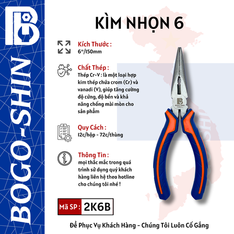 Kìm Nhọn 6"/150mm & 8"/200mm Bogo-Shin