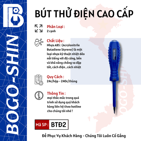 Bút Thử Điện Cao Cấp 2 Cạnh & 4 Cạnh Bogo-Shin