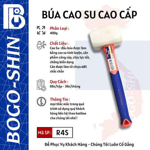 Búa Cao Su Cao Cấp 500g & 700g Bogo-Shin