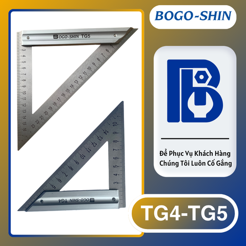Thước Tam Giác Inox BOGO-SHIN 150mm, 200mm