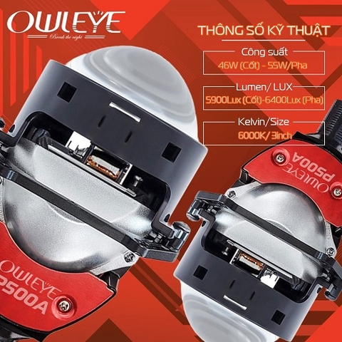 BI LED CHÂN XOÁY ĐA NĂNG OWLEYE P500A, ĐỘ ĐÈN GIỮ NGUYÊN BẢN