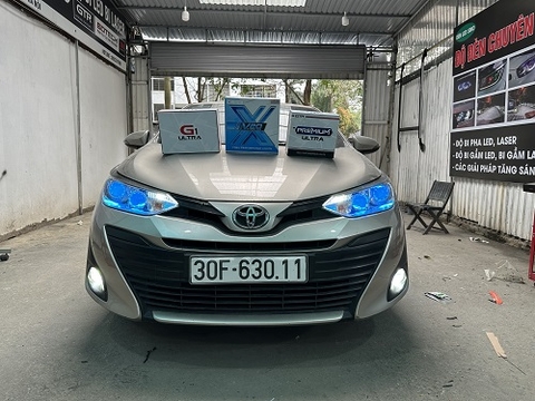 Độ bi full cấu hình cho Toyota Vios 2019 bản EV20 2023 và Premium cho pha cos, G1 cho gầm