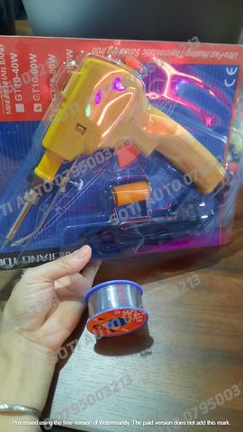 Bộ máy hàn mini cầm tay và 1 cuộn dây thiếc dùng trong linh phụ kiện chăm sóc, độ đèn ô tô