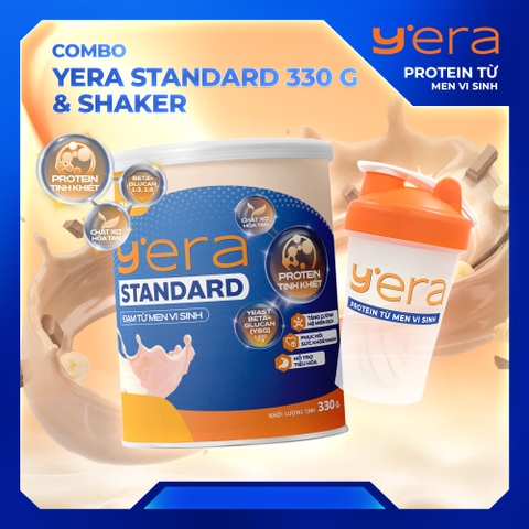 MUA 1 TẶNG 1 - YERA Standard Protein dinh dưỡng từ Men vi sinh lon 330gr | Tặng kèm bình lắc YERA Shaker 450ml