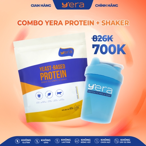 COMBO TIẾT KIỆM | Mua 1 Túi YERA Yeast-based Protein 415g – TẶNG 1 Bình Lắc YERA Shaker 450ml