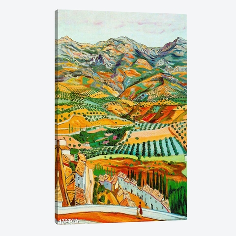 Tranh ngôi làng trên đồi núi 012TNN