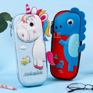 Hộp Đựng Bút Bằng EVA hoạt tiết kỳ lân, khủng long 3D Dễ Thương 6763