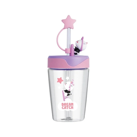 LY NHỰA DREAM CATCHER 520ML CÓ NẮP ĐẬY ỐNG HÚT