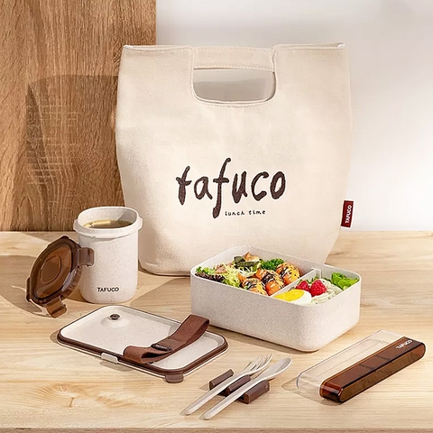Bộ hộp đựng thức ăn lúa mì sinh học Tafuco T5290 kèm túi xách