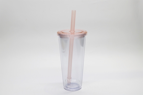 Ly nhựa hai lớp kèm ống hút C-A19078-1