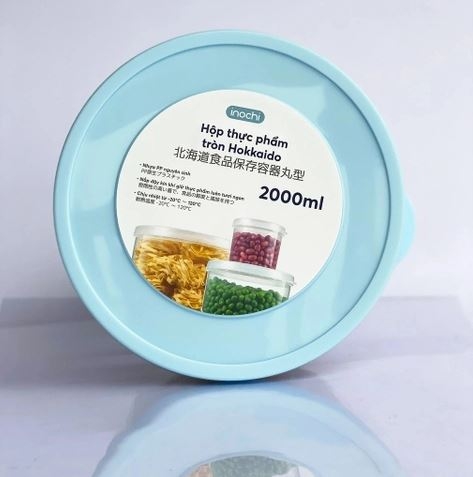Hộp thực phẩm tròn Hokkaido 2000ml HDTP-INOCHI-0033