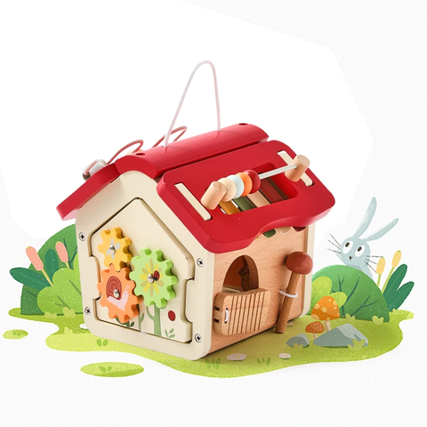 Ngôi nhà đồ chơi Montessori bằng gỗ cho bé Mamimamihome