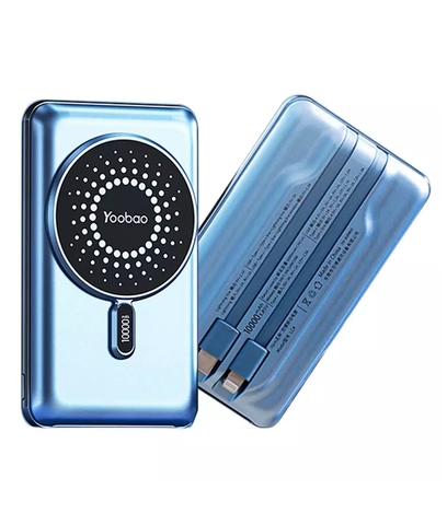 Sạc dự phòng Yoobao sạc nhanh LC4 Built-in Cable PD3.0/QC3.0/SCP22.5W Quick Charge Wireless Charging Power Bank 10000mAh, Type-C and Lightning Cable, Exquisite Surface Finish