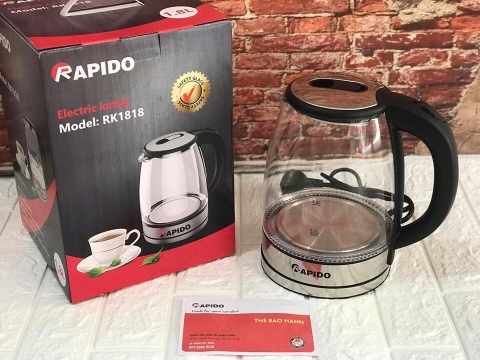 BÌNH ĐUN SIÊU TỐC THỦY TINH RAPIDO RK1818 1.8L