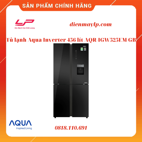 Tủ lạnh Aqua Inverter 456 lít AQR-IGW525EM GB