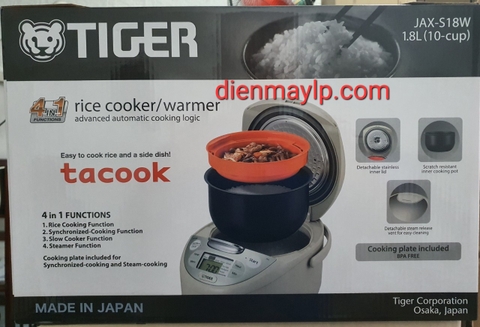 Nồi cơm điện tử Tiger 1.8 lít JAX-S18W