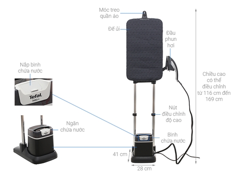 Bàn ủi hơi nước đứng Tefal IXEO Plus QT1510E0 2980W