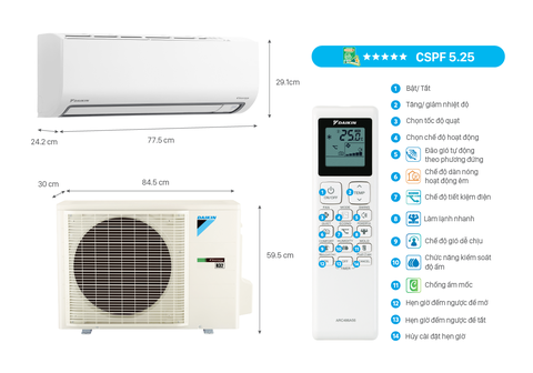 Máy lạnh Daikin Inverter 2.5 HP FTKB60ZVMV