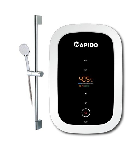 Máy nước nóng trực tiếp Rapido Stern RIG – DP 4.5 (hiển thị nhiệt độ, bơm tăng áp)