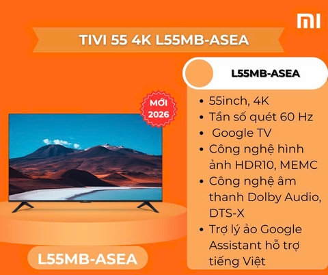 Google Tivi Xiaomi A 4K 55 inch L55MB-ASEA 2026