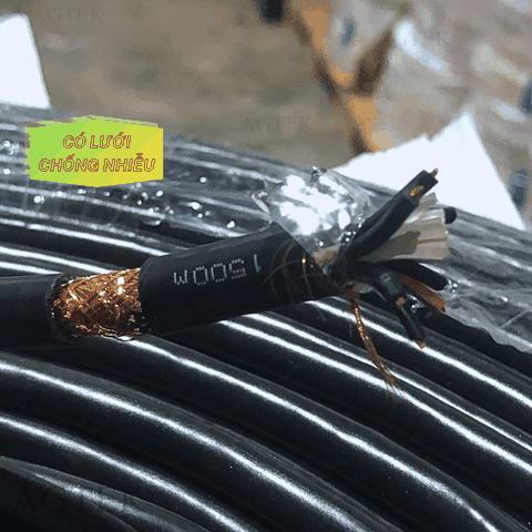 Dây cáp điều khiển có lưới chống nhiễu màu đen ZR-PVC 8x0.5 AGTEK